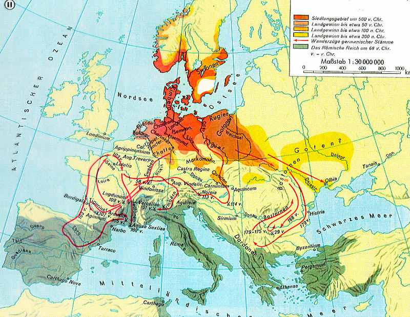Antikefan --> Karte der germanischen Völkerwanderung